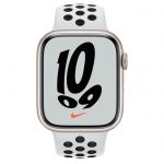 Apple Watch Nike Series 7 45 мм (сияющая звезда/чистая платина,черный) (MKNA3)